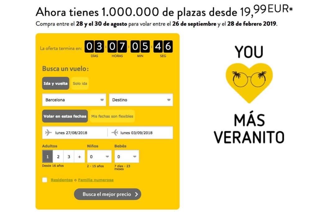 Promo Vueling Billetes desde 11,99€ para Volar Hasta Febrero de 2019