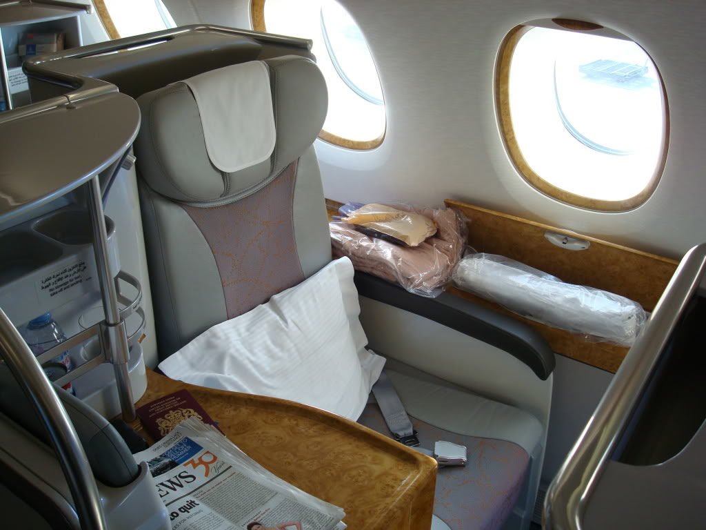 Asiento Business Class en el Airbus 380 de Emirates