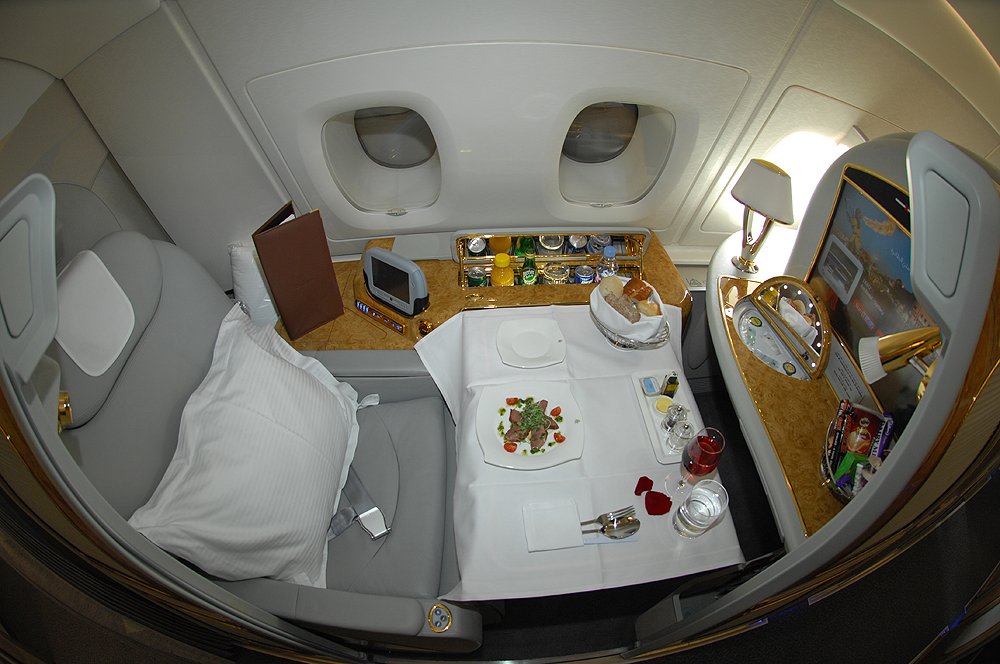 Asiento First Class en el Airbus 380 de Emirates