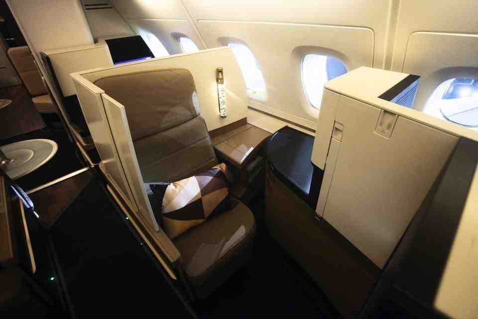 Asiento de business class en el Boeing 787 de Etihad