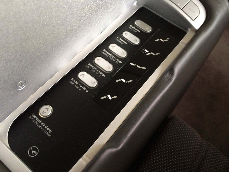 Controles del asiento, Lufthansa first class