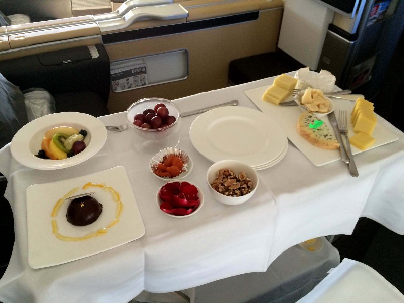 Carro de postres y quesos, Lufthansa first class