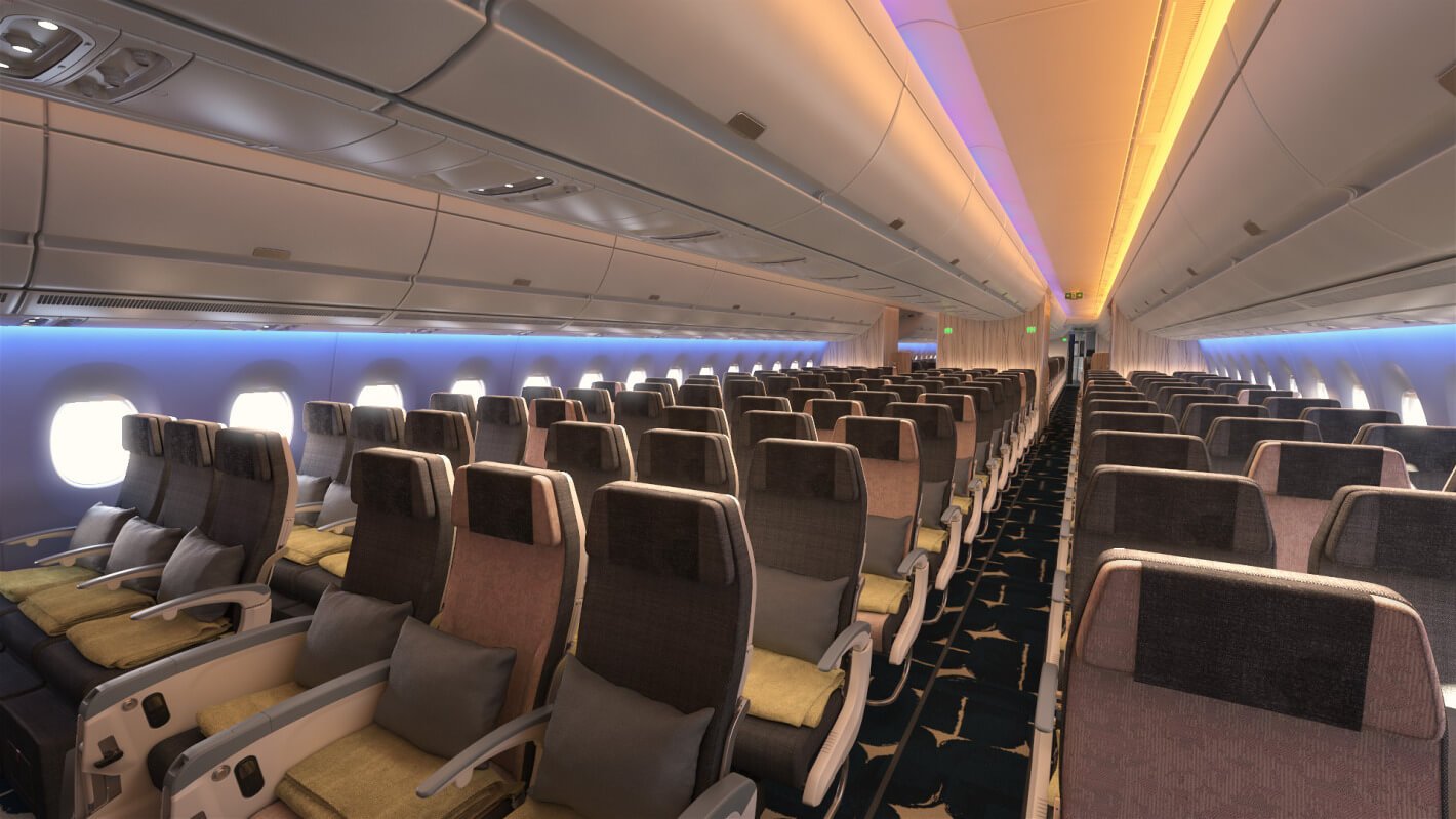 China Airlines A350 cabina economy