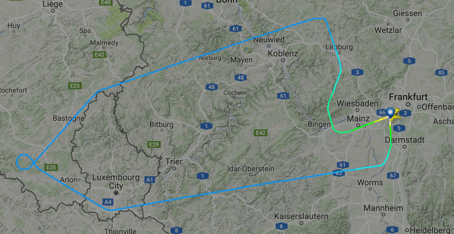 Recorrido completo del vuelo de prueba de Lufthansa