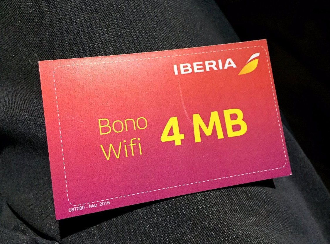 Bono wifi cortesía Iberia Business Class