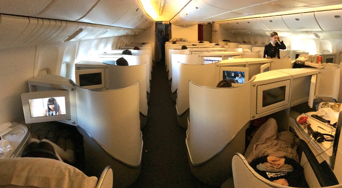 Cabina de business class Air France Boeing 777-200