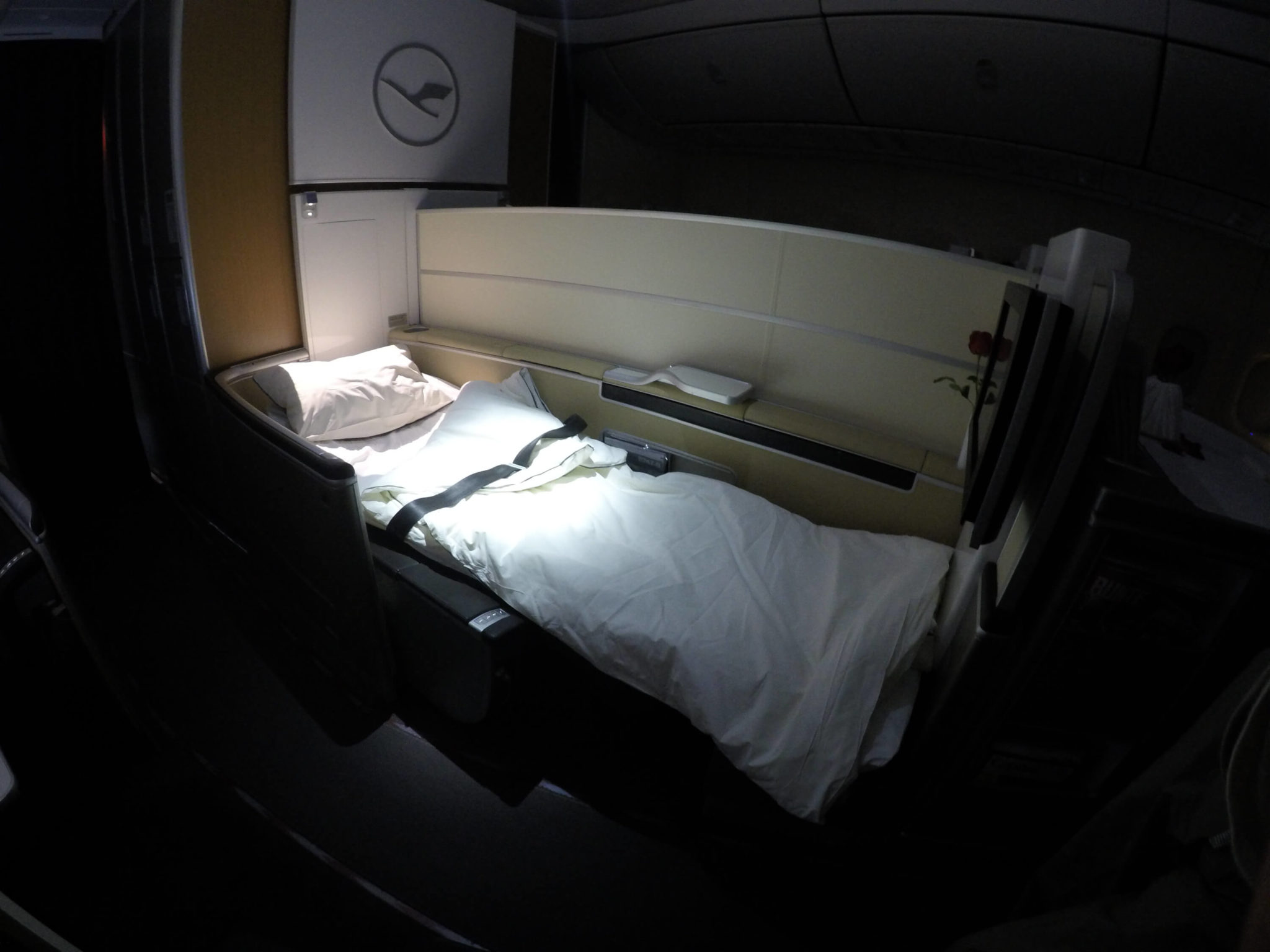 La cama de Lufthansa First Class