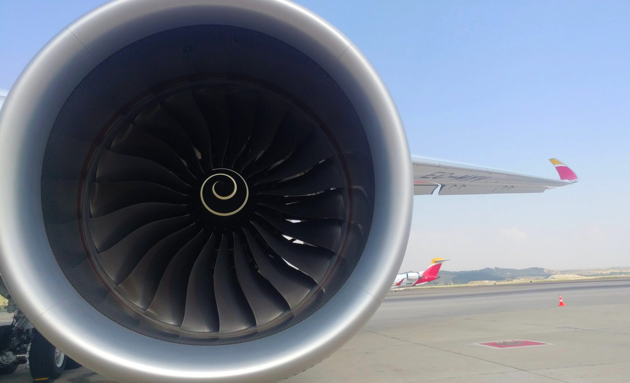 Uno de los motores Rolls-Royce Trent XWB del A350