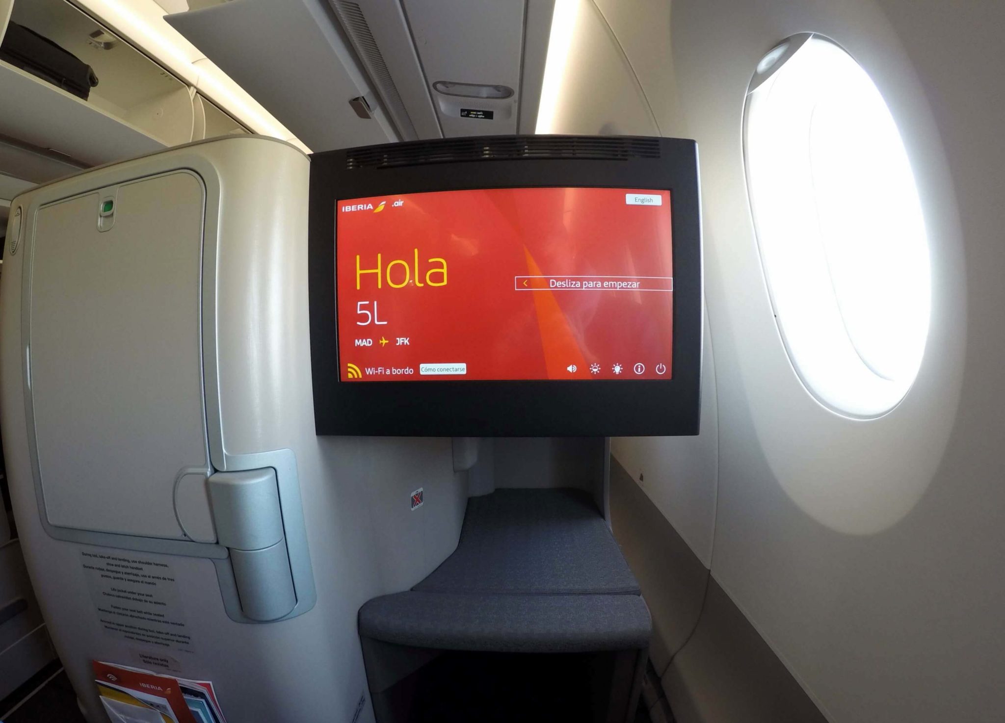 Monitor de TV business class Iberia A350