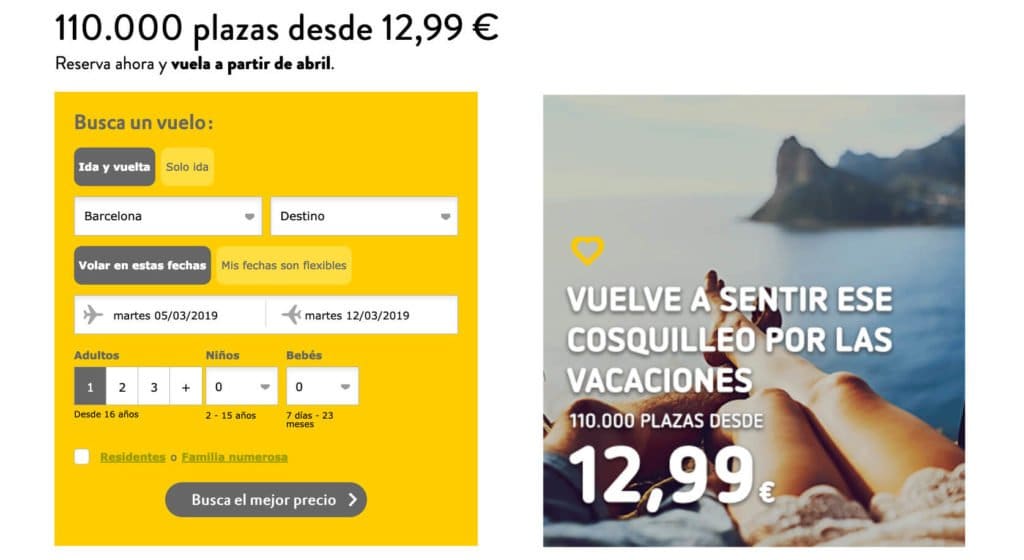 Vueling Promo Billetes desde 12,99€ para Volar hasta Fin de Año