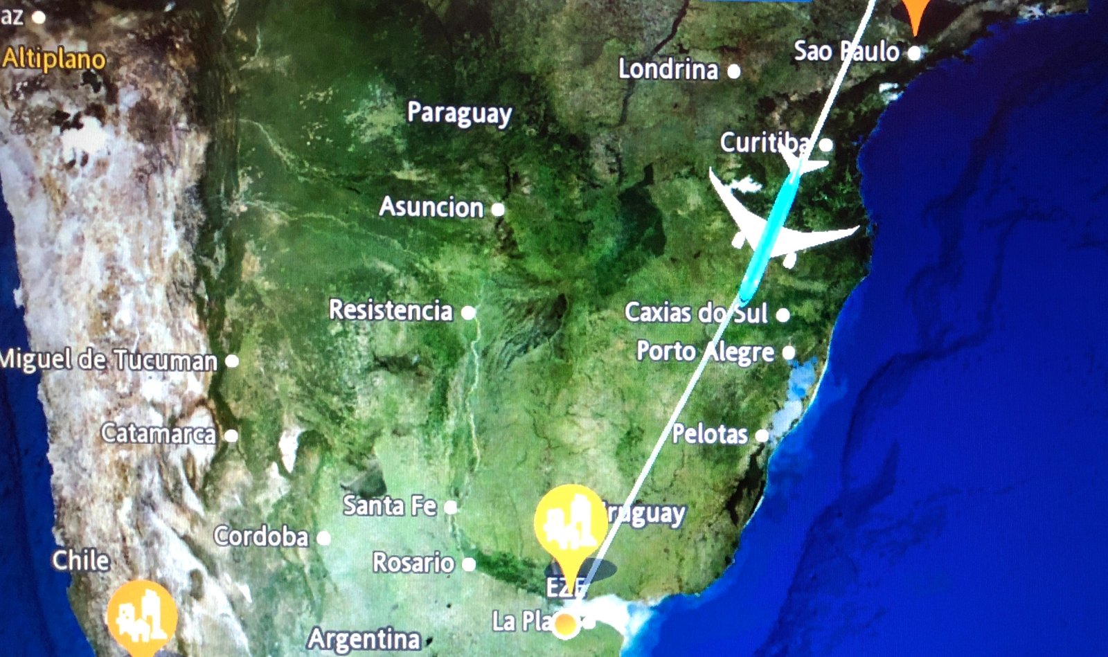 Mapa de Vuelo KL701 Amsterdam a Buenos Aires