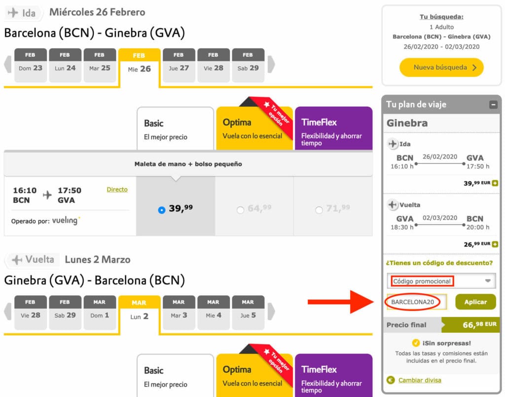 Vueling Código de Descuento del 20 en Rutas Internacionales Durante 48hs