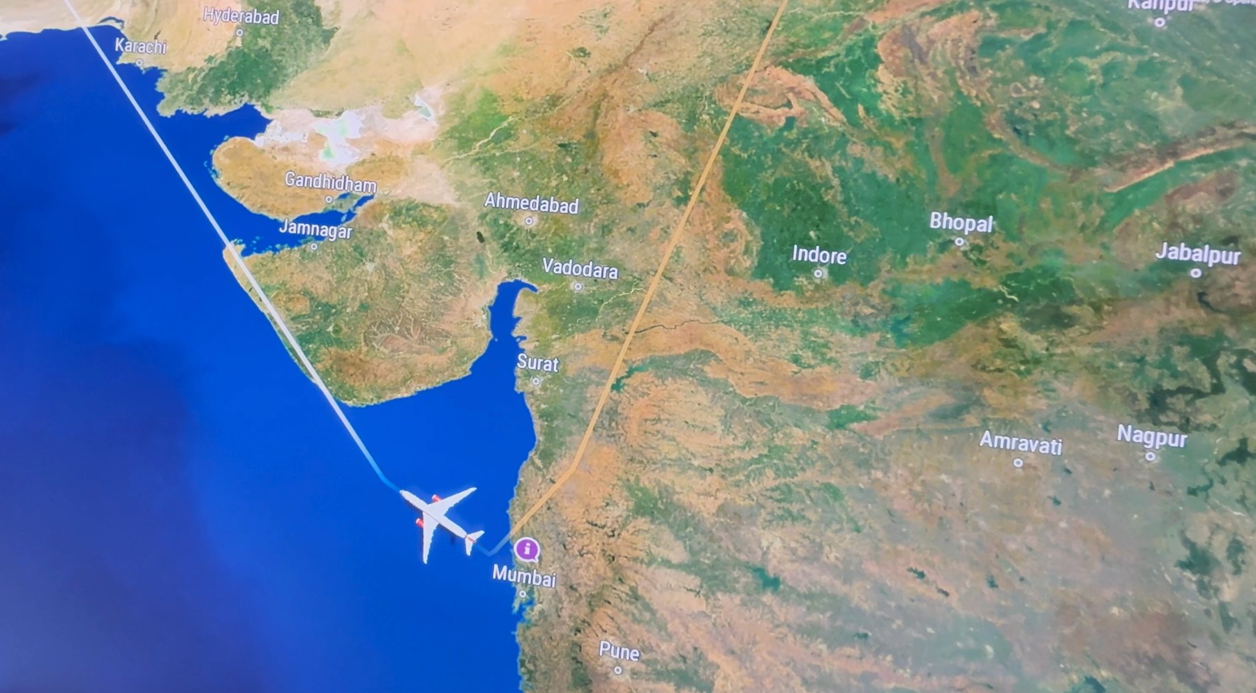mapa vuelo air india Mapa