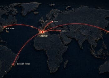 Mapa de rutas desde Madrid para utilizar Avios de Iberia