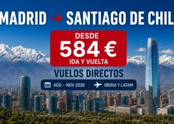 Vista de Santiago de Chile con la cordillera de los Andes al fondo