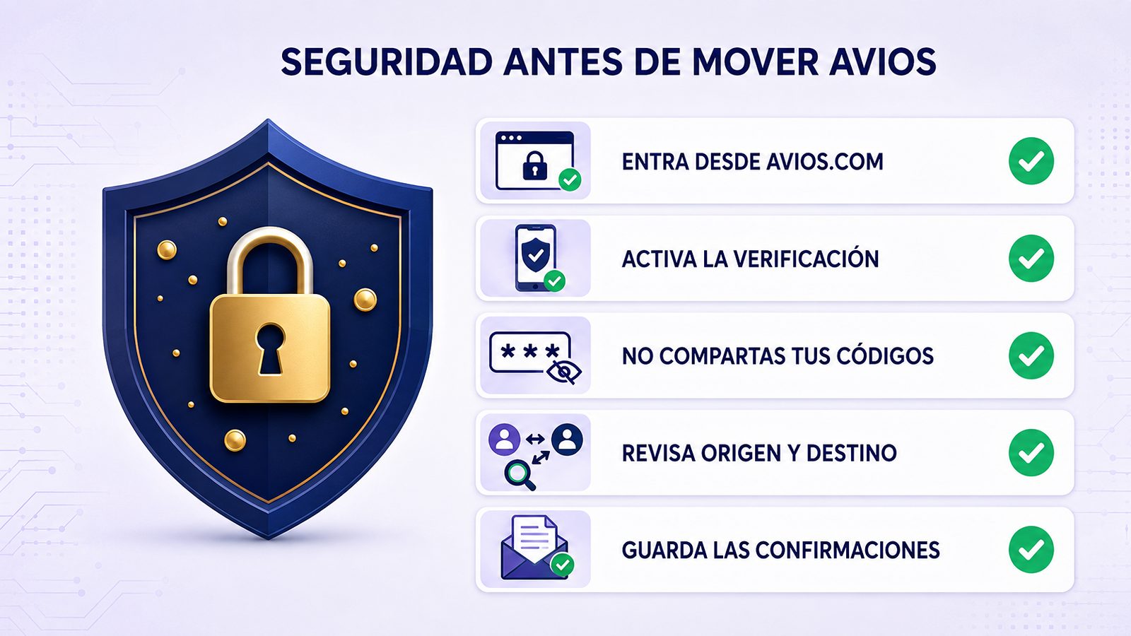 Consejos de seguridad antes de transferir Avios entre cuentas
